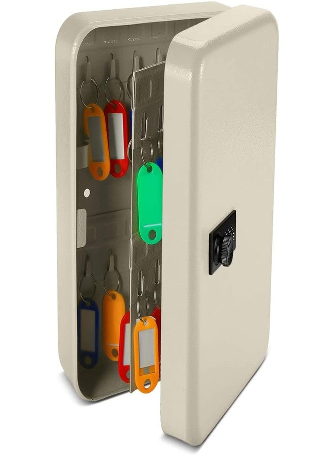 oddpod™ 48 Keys Numeric Lock Metal Wall-Mount Security Key Box & Safe Cabinet with Key Tags - White - Image 1